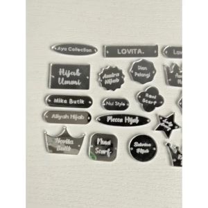 Label Hijab Acrilyc / Label Akrilik / Label Brand Akrilik Custom