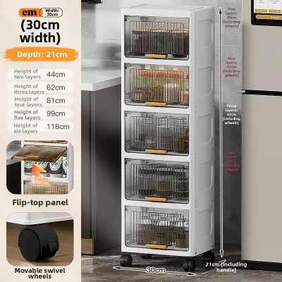 Space-Saving Narrow Multilevel Storage Cabinet