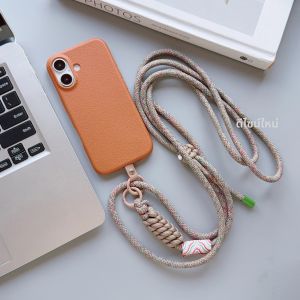 ใหม่แฟชั่นถักเส้นทแยงมุมเชือกยาวโทรศัพท์มือถือ Universal Lanyard สายคล้องไหล่คอ Multi-Functional Anti-Loss Rop