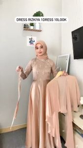 Rizkiya Gamis Non Busui: Desain Velvet, Brokat & Lebaran Hijau Sage