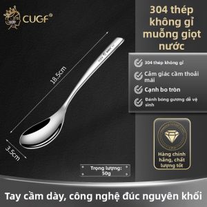 CUGF | Muỗng Canh Tay Dài Inox 304 Đạt Chuẩn Thực Phẩm