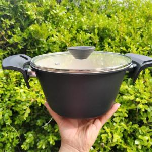 Deepened Small Soup Pot 22cm Non-Stick White Porcelain Series Large Capacity for Porridge Rice Cooking Soup Stove Top Use