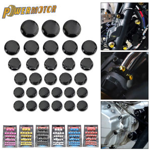 30pcs/set Motorcycle Accessories Nut Screw Cap Cover Head Body Decorative Engine Nut Bolt Cap Motocross Modified Parts Wholesale