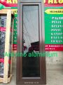 jendela aluminium ukuran T150x40,kaca 5mm+ palet kayu,arah buka,kiri,kanan,jungkit. 