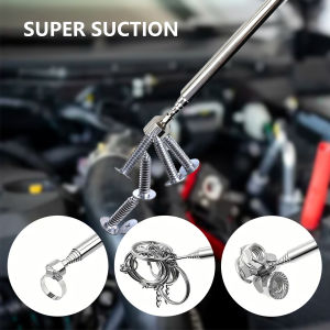 【2026 New】Magnetic Retractable Pickup Tool 1.5LB 25.4" Strong Magnet Pen Clip for Screws Nuts Bolts Car Home Repair