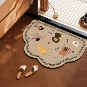 พรมกันลื่นห้องน้ำแบบไมโครไฟเบอร์ลายใบไม้ พรมกันลื่นด้านในบ้าน พื้นรองเท้ากันลื่น พื้นรองเท้าแบบยืดหยุ่นสำหรับพื้นห้องน้ำ พื้นรองเท้าแบบไมโครไฟเบอร์