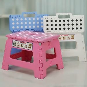 HOK Portable Folding Step Stool Ladder Heavy Duty Stool Chair Camping Chair Stool / Camping Folding Step Stool Thickened plastic folding stool home space saving Both at home and outdoors