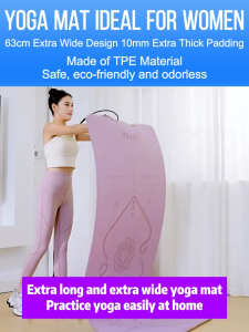 【Singapore spot 】TPE yoga mat 10mm thickened 185cm thick gym mat foldable yoga matt anti slip gymnastics mat yoga mat foldable rubber yoga mat carrier瑜伽垫1