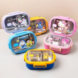 Tedemei 304 Stainless Steel Lunch Box Student Kids Japanese-Style Separated Lunch Box Single-Layer Girls Easy-to-Clean Lunch Box