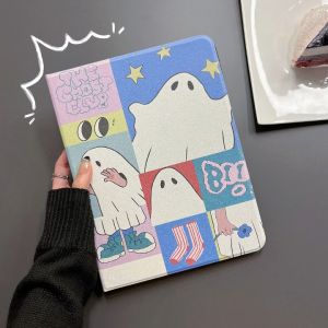 เคสไอแพด Pro11 2024 air6 gen9 gen8 gen7 10.2 Gen11 Pro12.9 22/21/20 Air7 11 ช่องใส่ปากกา เคส ipad air4 air5 10.9 ผีน่ารัก case iPad pro11 air3 pro 10.5 gen6 9.7 mini6/7