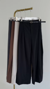 ALOHA Azami 821 l Celana Highwaist Wide Leg Korean Premium Skena Outfit Free Belt