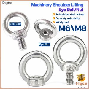Digeo Lifting Eye nuts/Eye Bolt M6 M8 High Quality 304 Stainless Steel Hardware Accessories