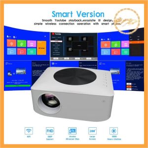 1080P HD Multimedia Projector with Smart Version Wireless Connectivity and Universal Plug