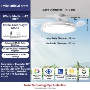 Smile | Modern Home LED Ceiling Fan Light