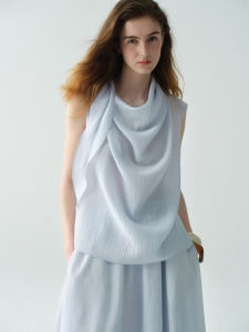 epoque de rueen | Drooping V-neck Sleeveless Tie Summer Set