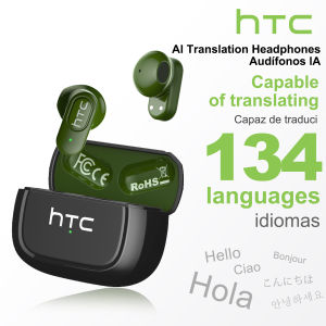 HTC NE51 Bluetooth Earphones TWS Sport Wireless Headphones Long Life with Mic In-Ear Earbuds AI Translator Earbuds
