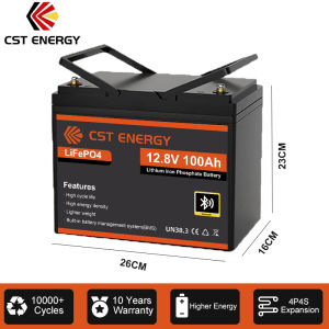 CST ENERGY 12V 100Ah LiFePo4 Battery Built-in BMS/Bluetooth Grade A Cell&10-year lifespan&Deep Cycle