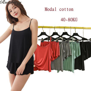 Ruizhijzg Ready stock M-2XL Plus Size Soft Short Pants Women for Sleep Casual Night Wear Pyjamas Cotton Pajamas Summer Sport Ladies Yoga Sleepwear Shorts Plus Size White Black Pink Grey