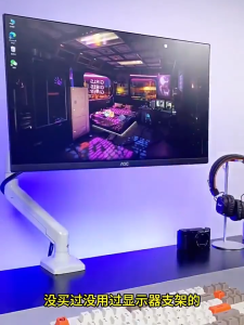 Verge Gas Spring Monitor Arm Desk Mount Full Motion Swivel Monitor Arm VESA Stand with C Clamp Grommet Mounting