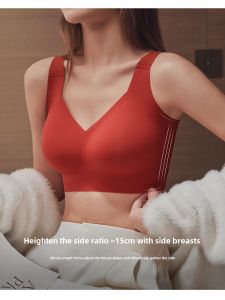 Red Zodiac Year Large Size Bra Women Full Cup Push up Anti Sagging Ladies Underwear Comfortable Breathable Wireless Bra