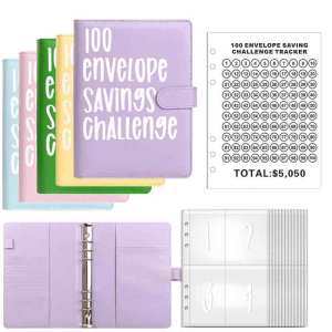 100 days Envelope Challenge Binder Save Savings Challenges Loose-Leaf Binder Budget Binder With Cash Envelopes Money Organizer
