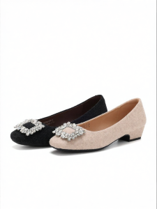 Hotwind | Water Drill Buckle Easy to Wear Chunky Heel Fashion Shoes