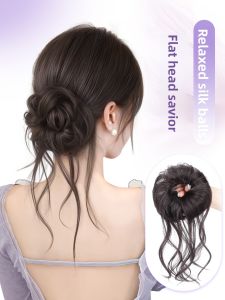 JUZITING | Low Bun Ponytail Hair Accessory Natural Simulation Puffy Wig