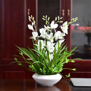 Artificial Butterfly Orchid Large Flower Bouquet Landscape Decoration Living Room Entrance Plastic Flower Home Decor Accessories