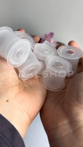 Tempat Pita Satin Bobbin Gulungan Bobin Spool Koker Bulat Plastik Roll Organizer Putih Transparan