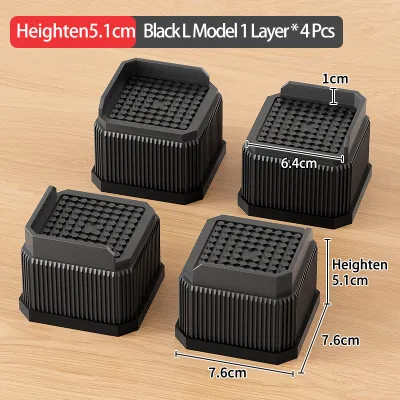 Adjustable-Height Square Furniture Risers: High Load-Bearing Triple Anti-Slip Ideal For Sofa Table And Chair Leg Protection