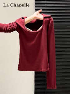 La Chapelle | Inner Long Sleeve Fitted Red T-Shirt Women