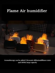 YIOMIO Flame Humidifier Air Purifier Diffuser Aroma Diffuser with essential oil Mute Large Capacity Spray for Home Office Jellyfish Night Light