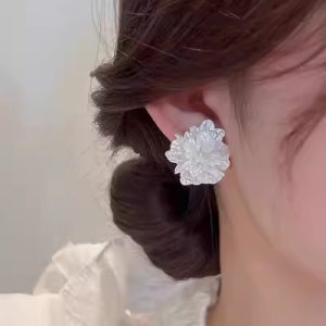 Pink Flower Crystal Beads Pearl Necklace Elegant Choker High-End Sensation Exaggerated Wedding Dress Accessory Womens Jewelry