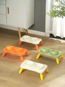 Pet Bowl With Stand Anti-Ant 2-in-1 Dog Food Bowl Large Capacity Portable Protect Cervical Spine Cat Double Bowls