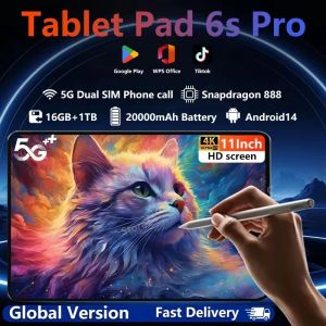 2025 Original Global Version Pad 6 Pro Tablet Snapdragon 870 Android 13 12GB+512GB Tablets PC 5G Dual SIM Card WIFI HD 4K Mi