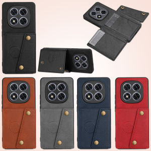 Magnetic Card Holder Leather Phone Case Stand For Xiaomi Redmi Note 14 Pro 5G 14C Note14 Poco X7 F7 C75 Protection Wallet Cover