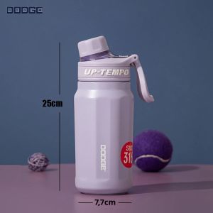 Bình Giữ Nhiệt Chân Không Hai Lớp DODGE 670ml Bằng Thép Không Gỉ Có Ống Hút Uống Thẳng Bình Nước Thể Thao Ngoài Trời Dành Cho Nam