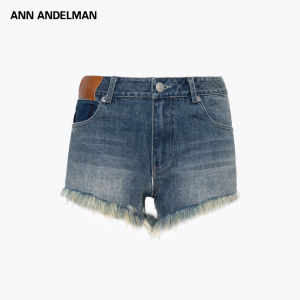 ANN ANDELMAN | Frayed Denim Shorts Washed High Waist