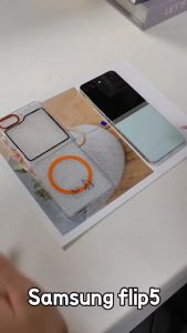 Hard case clear magnetic premium samsung galaxy z flip 3 4 5 6 with kaca film depan