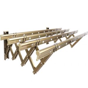 Outdoor Balcony Retractable Folding Clothes Drying Rack Aluminum Material Double Layer Hand Crank Manual Operation Supports 200kg
