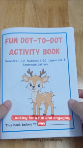 LearnBuddy Fun Dot-to-Dot Activity Book Printed Activity Booklet for Kids Aged 3+