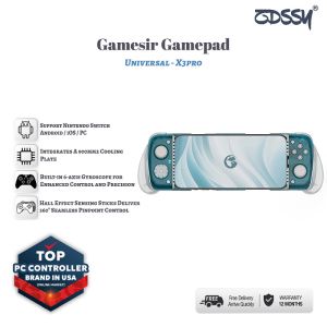 ZDSSY GameSir X3 Pro Moblie Game ControllerHall Effect Joysticks & Built-in Cooling Fan for Android Cellphone and iPhone Ergonomic Design - Phone Controller Support Zenless Zone Zero Cloudy GamingXbox Game Pass