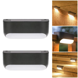 Warm Solar Staircase Light LED Solar Step Light for Outdoor Stairs Wall Lamp for Step Fence Garden Yard Patio and Pathway Decor