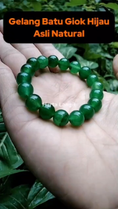 Gelang Giok Kesehatan Pria Wanita Batu Alam Berserat Asli Thailand