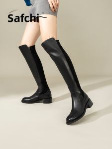 Slimming Over-The-Knee Long Knee Boot Chunky Heel Elastic
