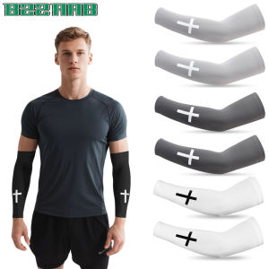 2Pairs Christian UV Cooling Compression Arm Sleeves - Sun Protection Tattoo Cover for Men Women Youth Sports Work
