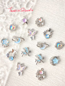 เครื่องประดับ DIY ทำมือ โลหะผสม รูปหัวใจดวงจันทร์ เครื่องประดับสร้อยคอ อุปกรณ์ทำเครื่องประดับแฟชั่น โลหะผสม ทองแดง