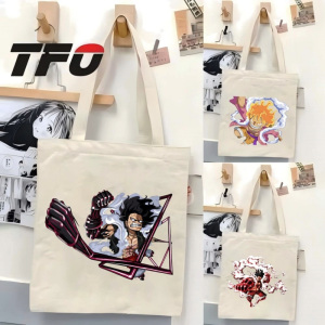 TFO Tote Bag One Piece the Straw Hat Pirates Monkey D. Luffy Versatile Ideal for College School