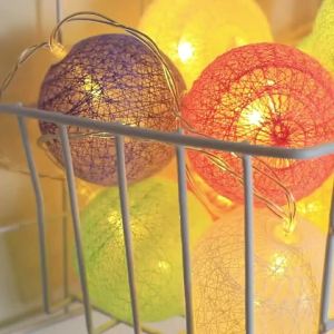 10/20LED Cotton Balls String Light Wedding Party Garland Fairy Street Lights Outdoor Garden Patio Christmas Decorations for Home