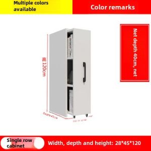 Modern Minimalist Floor-standing Bookcase with Door Pull-out Storage Cabinet Home Use Childrens Student Furniture Organizer